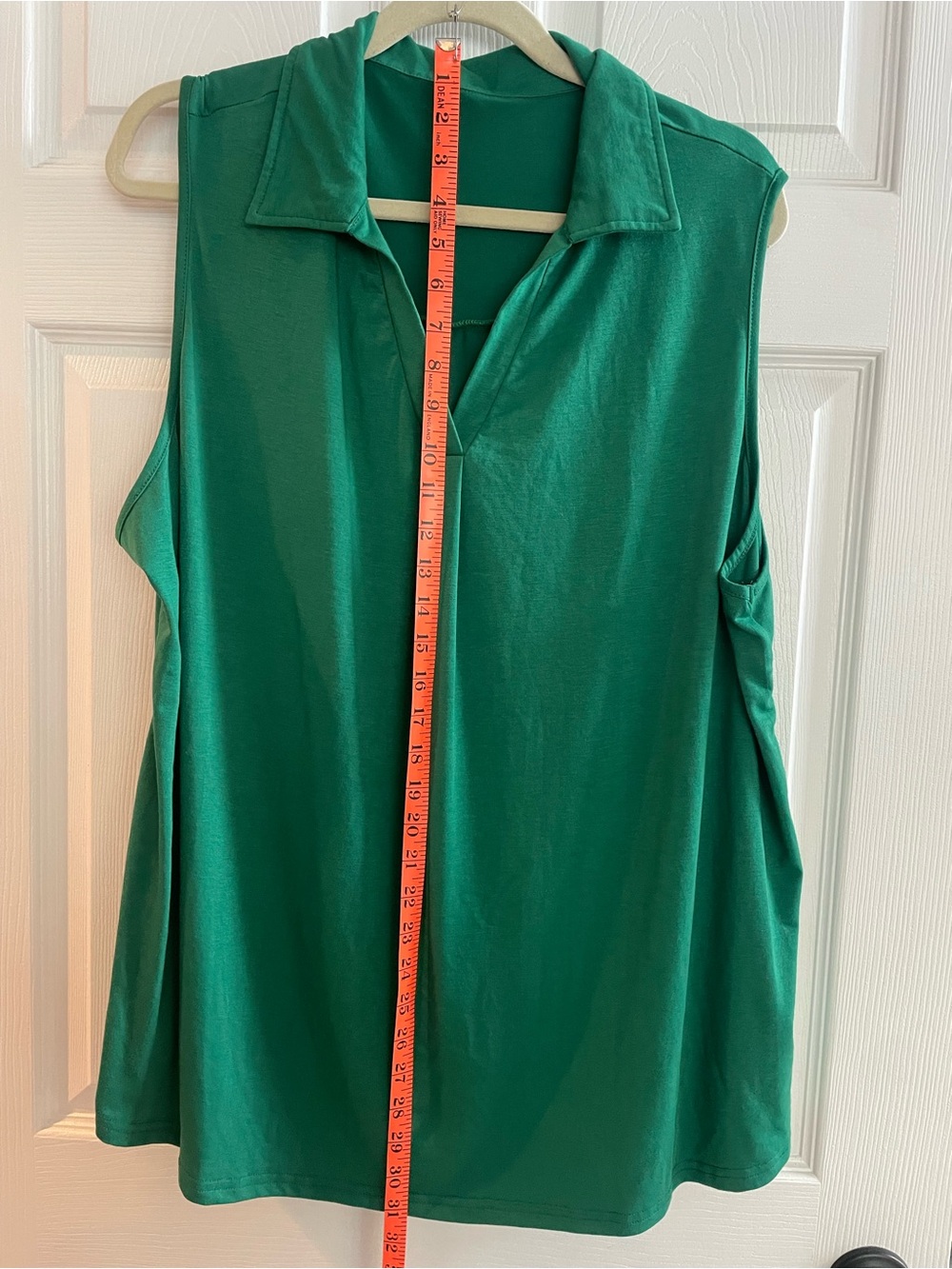 Sleeveless Polo Top in Emerald Green